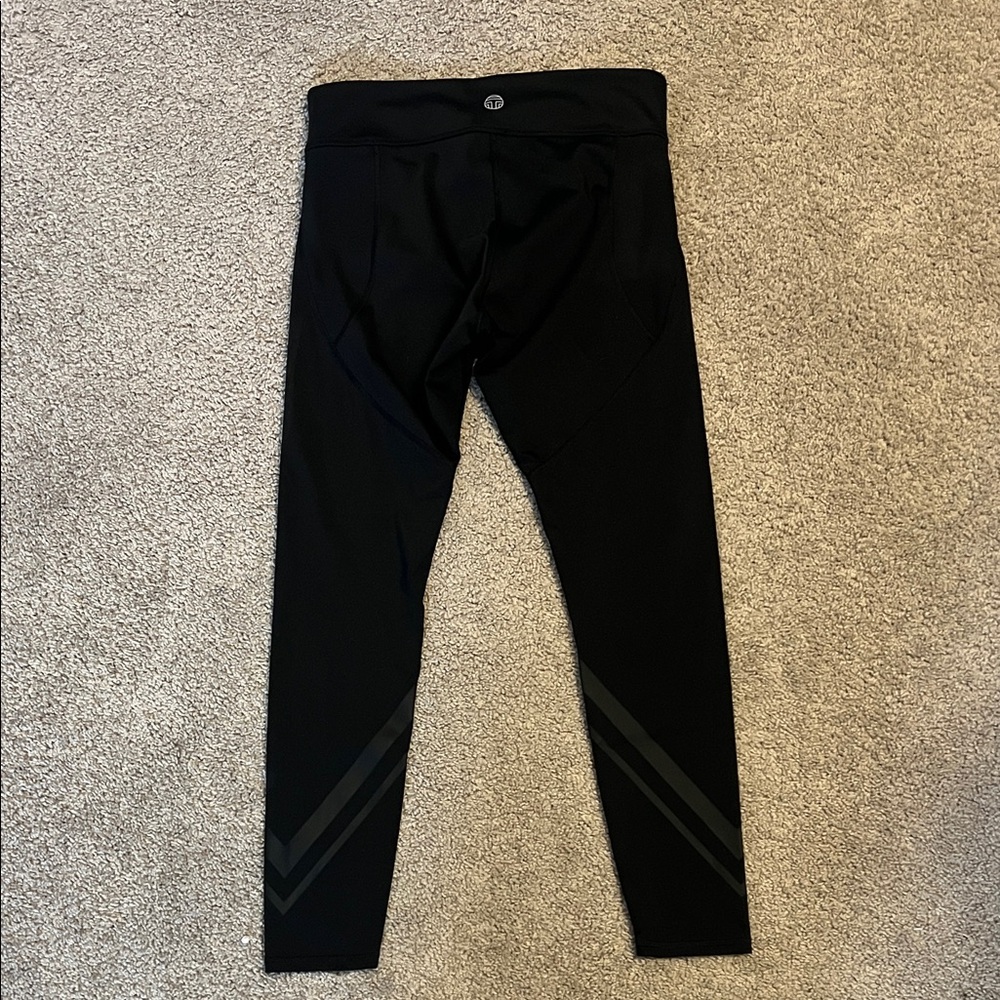 Tory Burch Black Leggings with Chevron Detail
